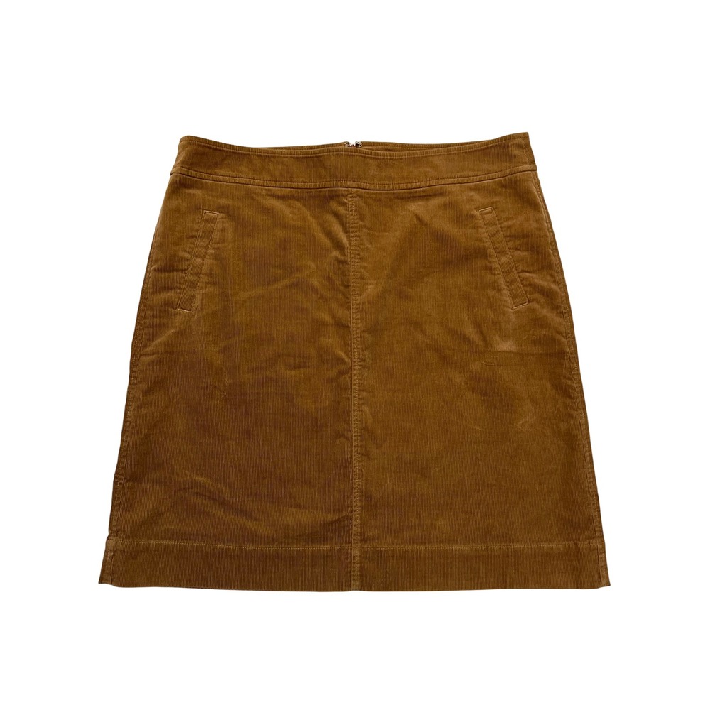 Talbots Camel Brown Corduroy Neutral Dark Academia Cotton A-Line Skirt Size 14